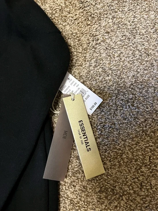 Fear of God ESSENTIALS Men's Black Limo Pullover Hoodie - Picture 3 of 5